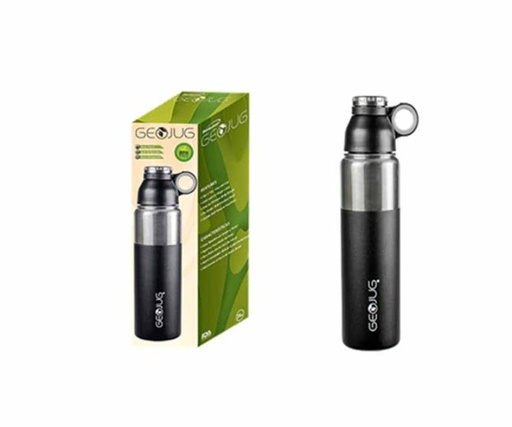 [492326] DISC    G-1024BK GEOJUG 24OZ STAINLESS STEEL VACUUM INSULATED WATER BOTTLE BLK 12/C